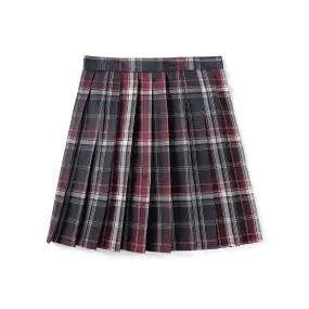 [Academic Red] JK vintage plaid uniform skirt