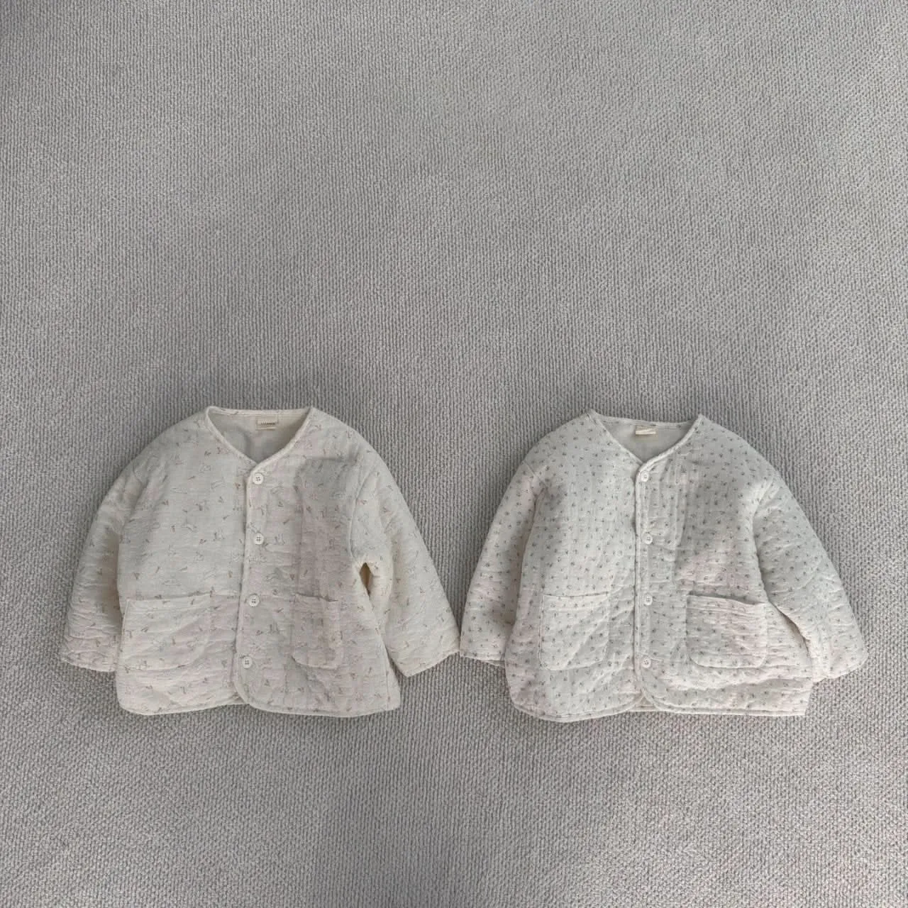 Baby Bella S25 Floral/Carrot Rabbit Printed Quilted Collarless Jacket (6m-3y) - 2 Colors