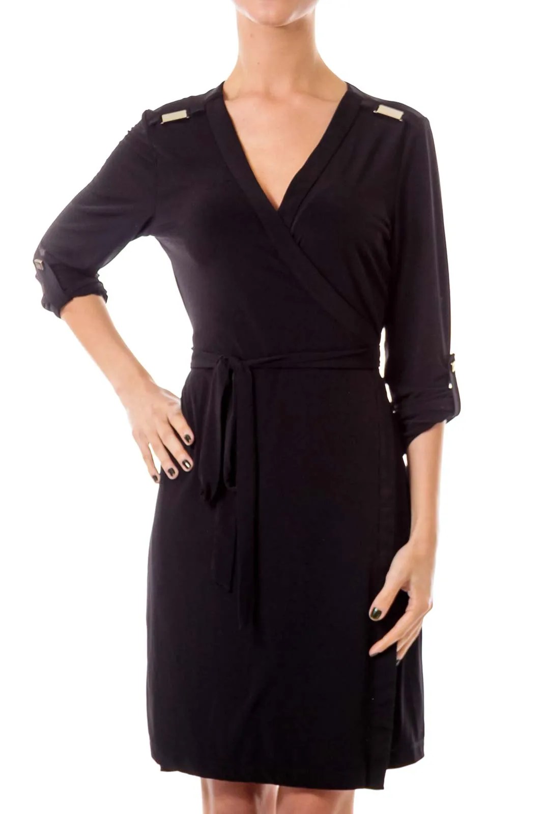 Black Jersey Wrap Dress