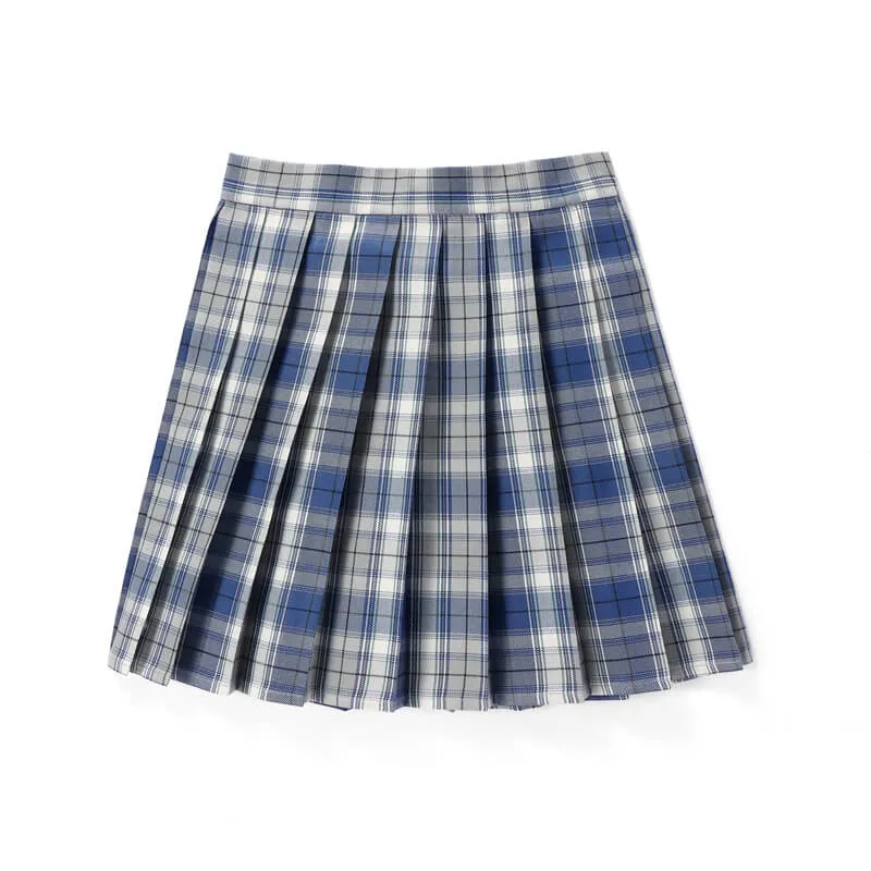 [Blue] JK vintage plaid uniform skirt