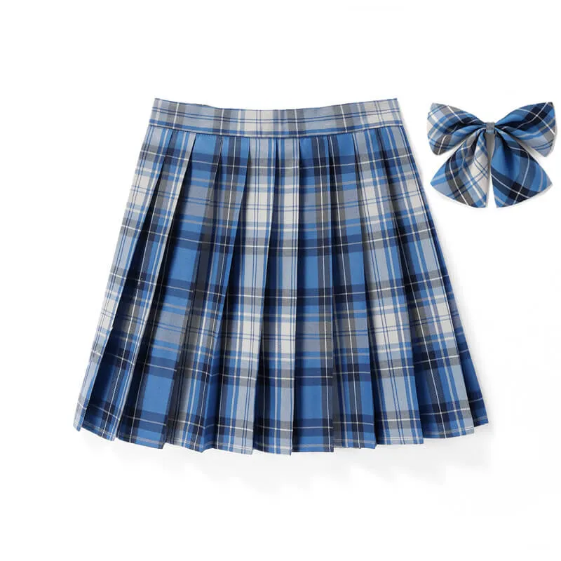 [Blue] JK vintage plaid uniform skirt