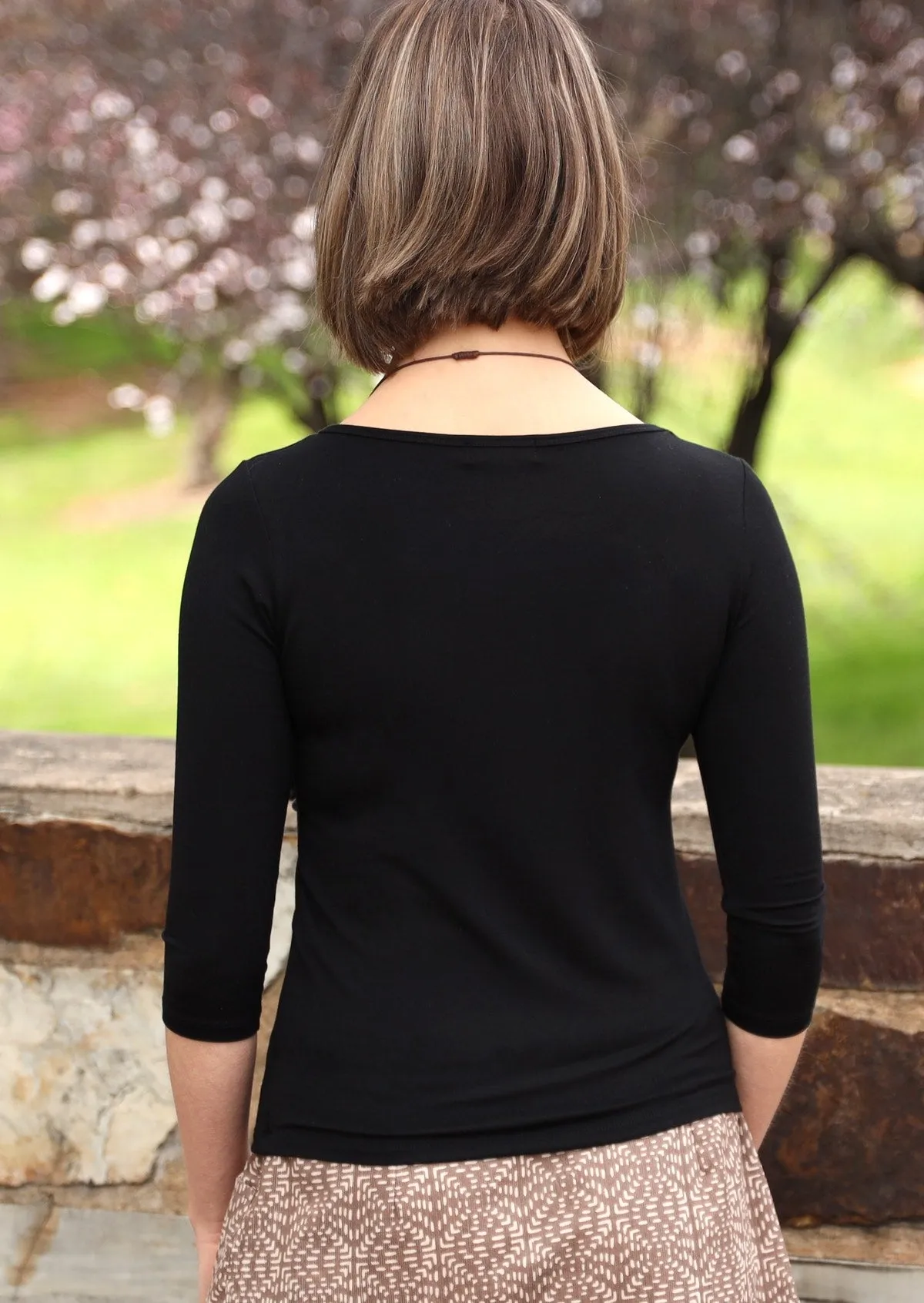 Boat Neck Top Black