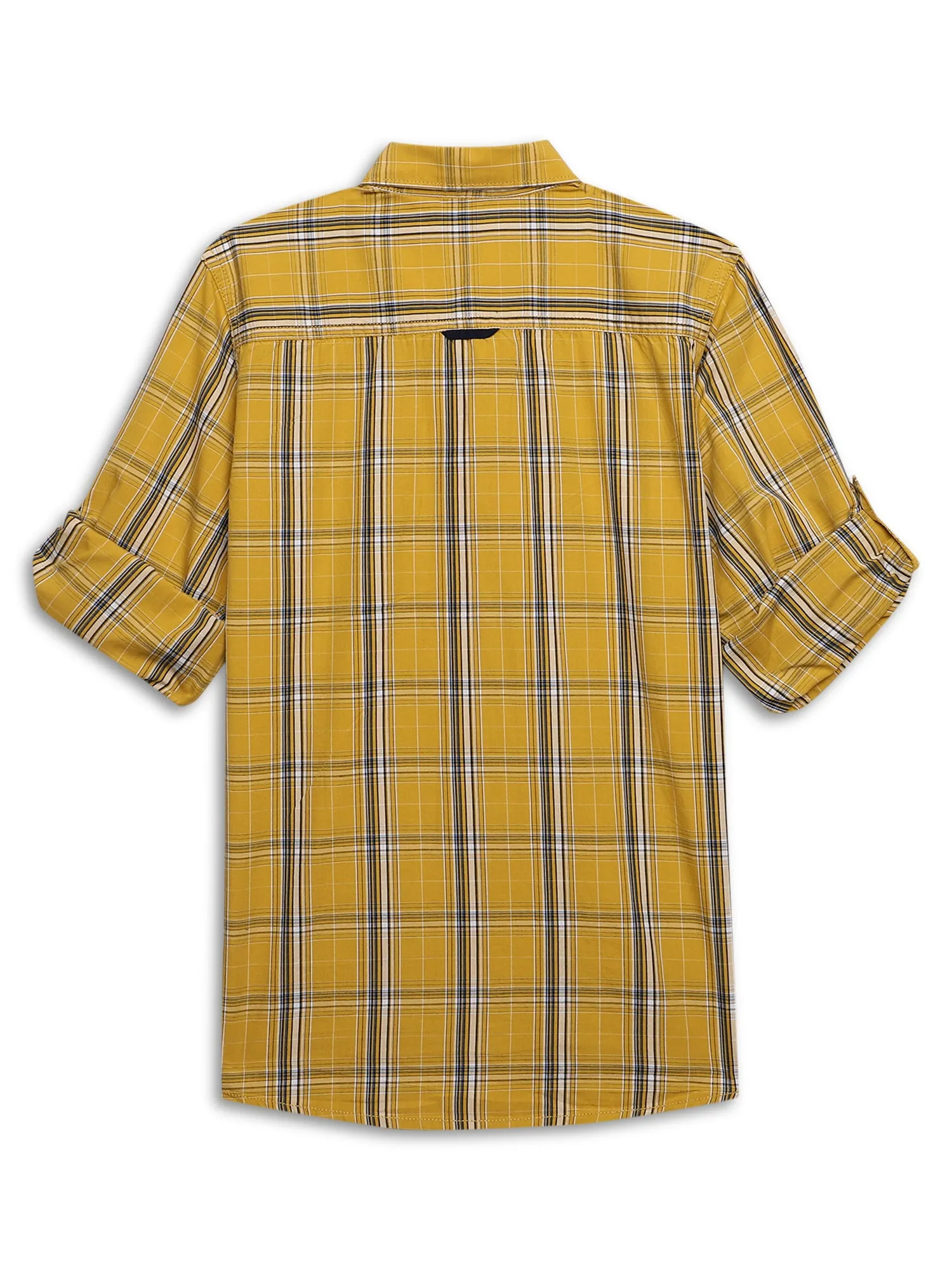 Boys Casual Mustard Full Sleeve with Tab  Shirt