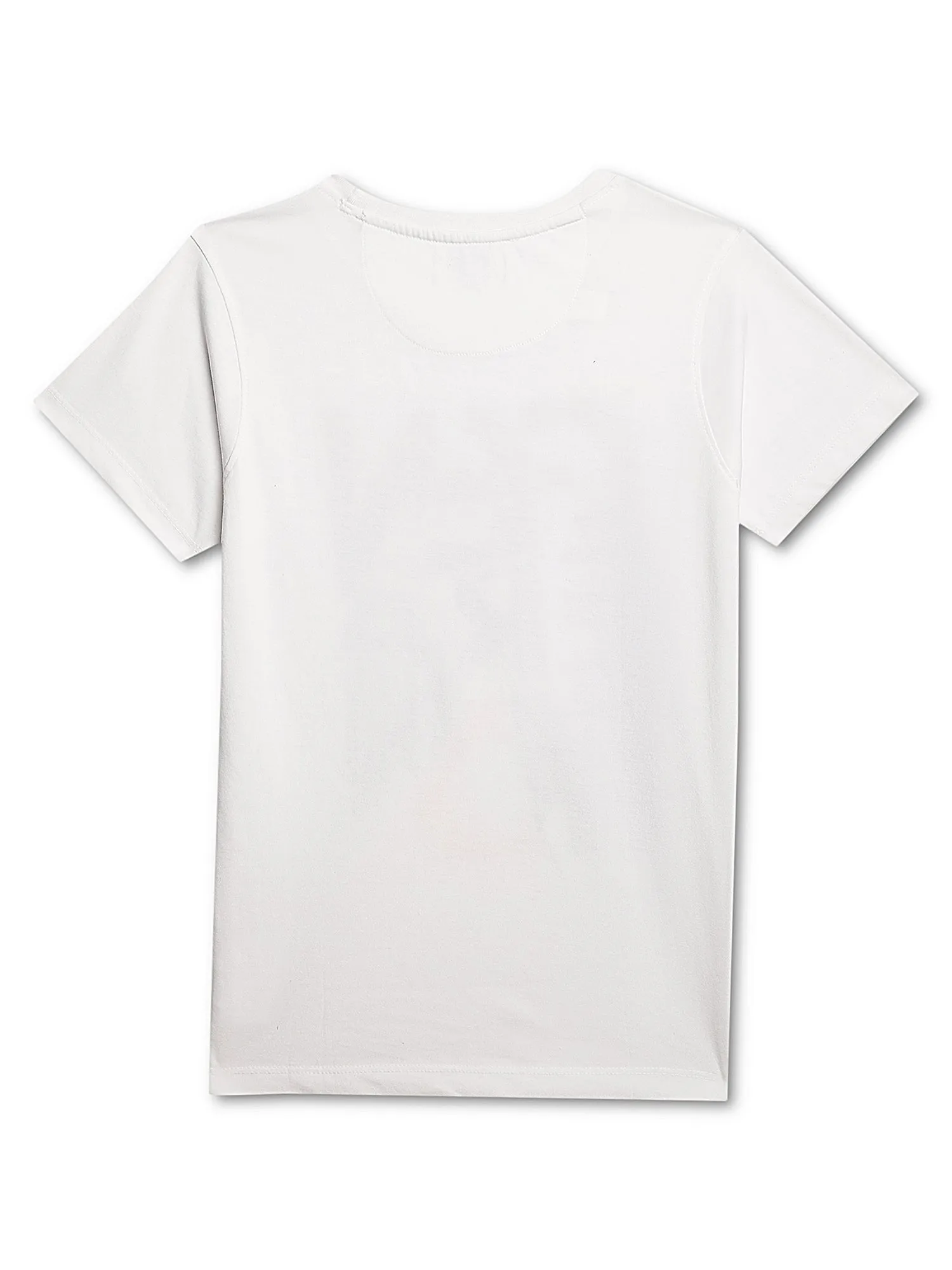 Boys Round Neck White T-Shirt