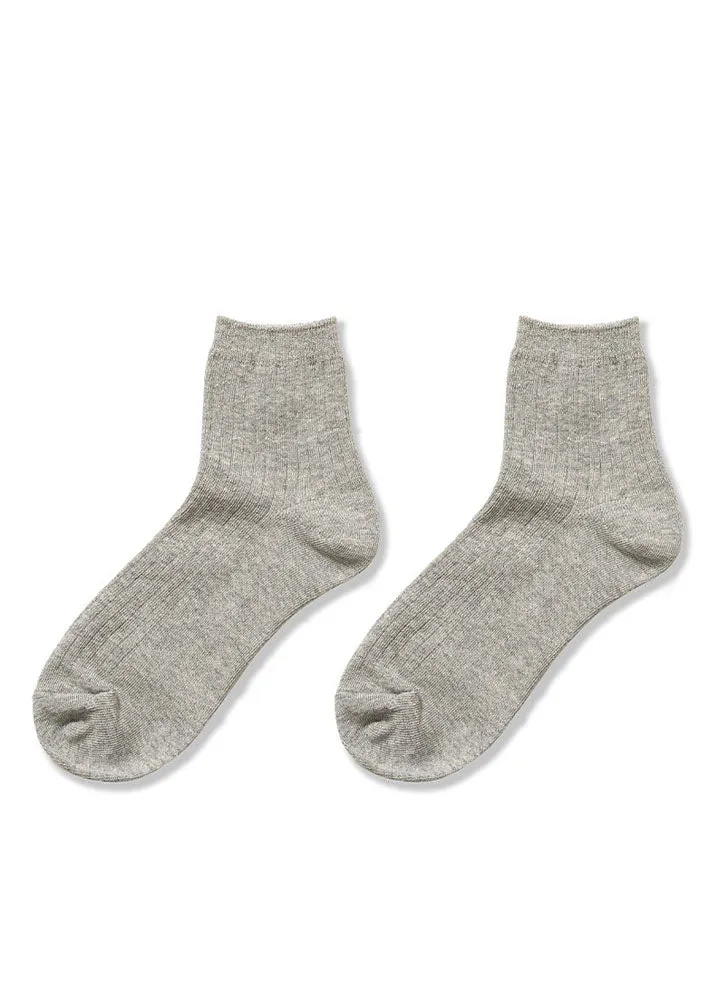 Cotton Crew Sock in Heather Grey by Zenana