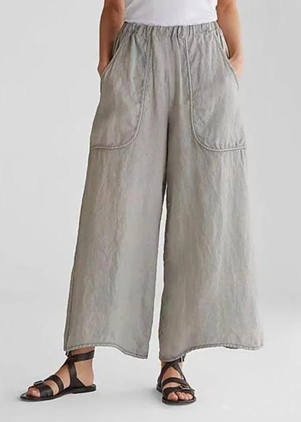 Cotton Linen Loose Wide Leg Casual Pants