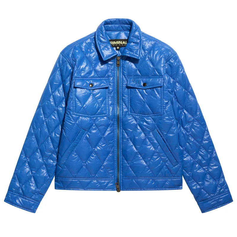 Criminal Damage Quilted Blouson Jacket - Blue