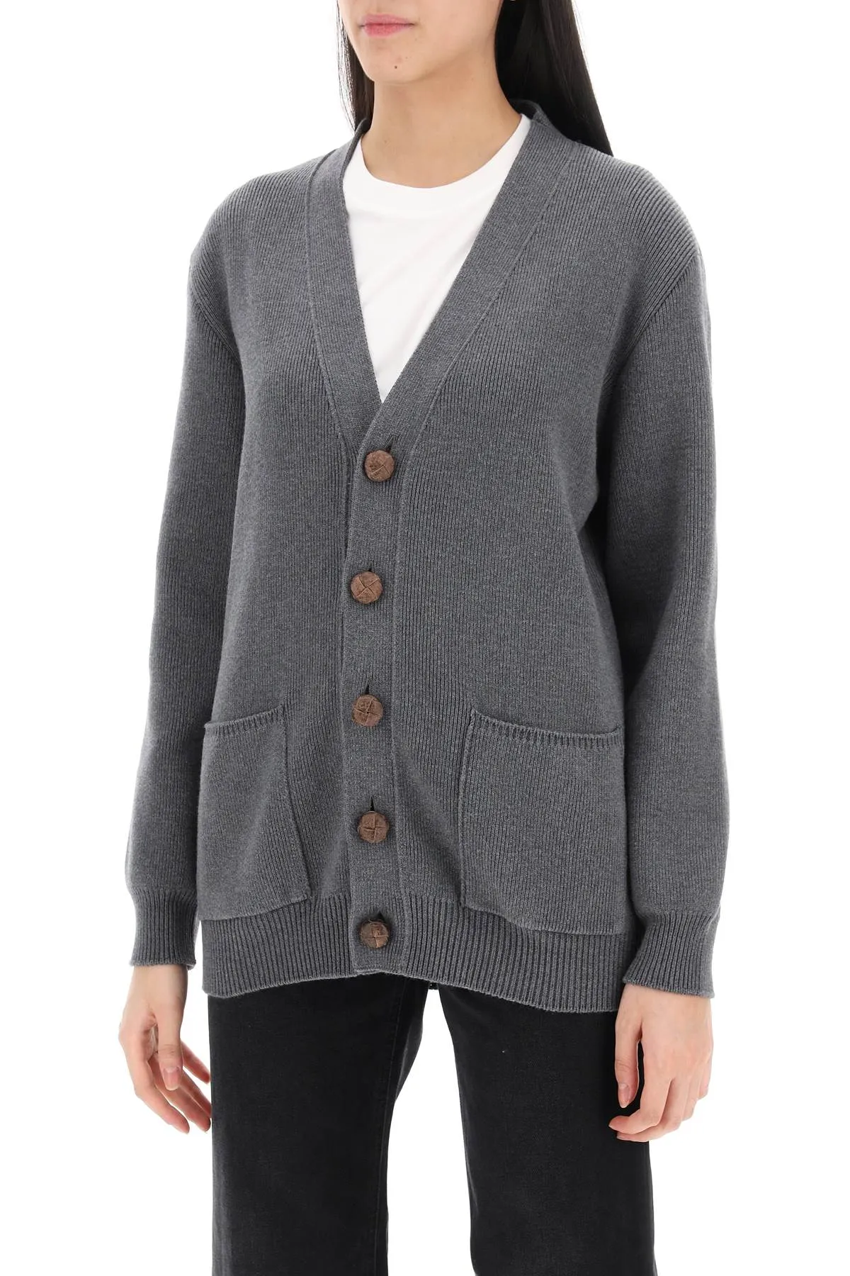 darnelle cardigan with logo patch