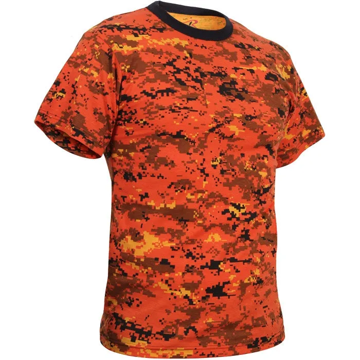 Digital Orange Camouflage - Military T-Shirt