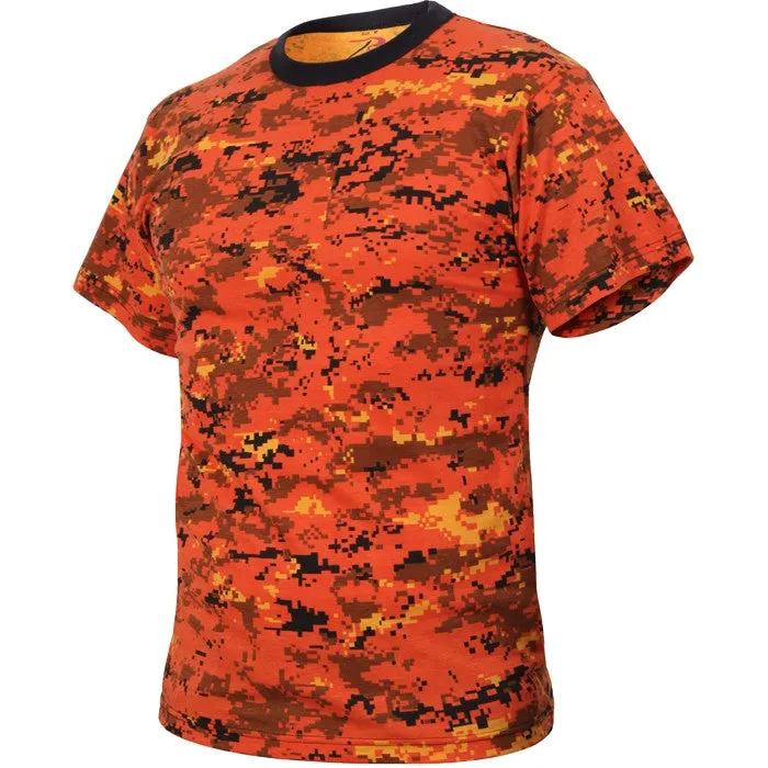 Digital Orange Camouflage - Military T-Shirt