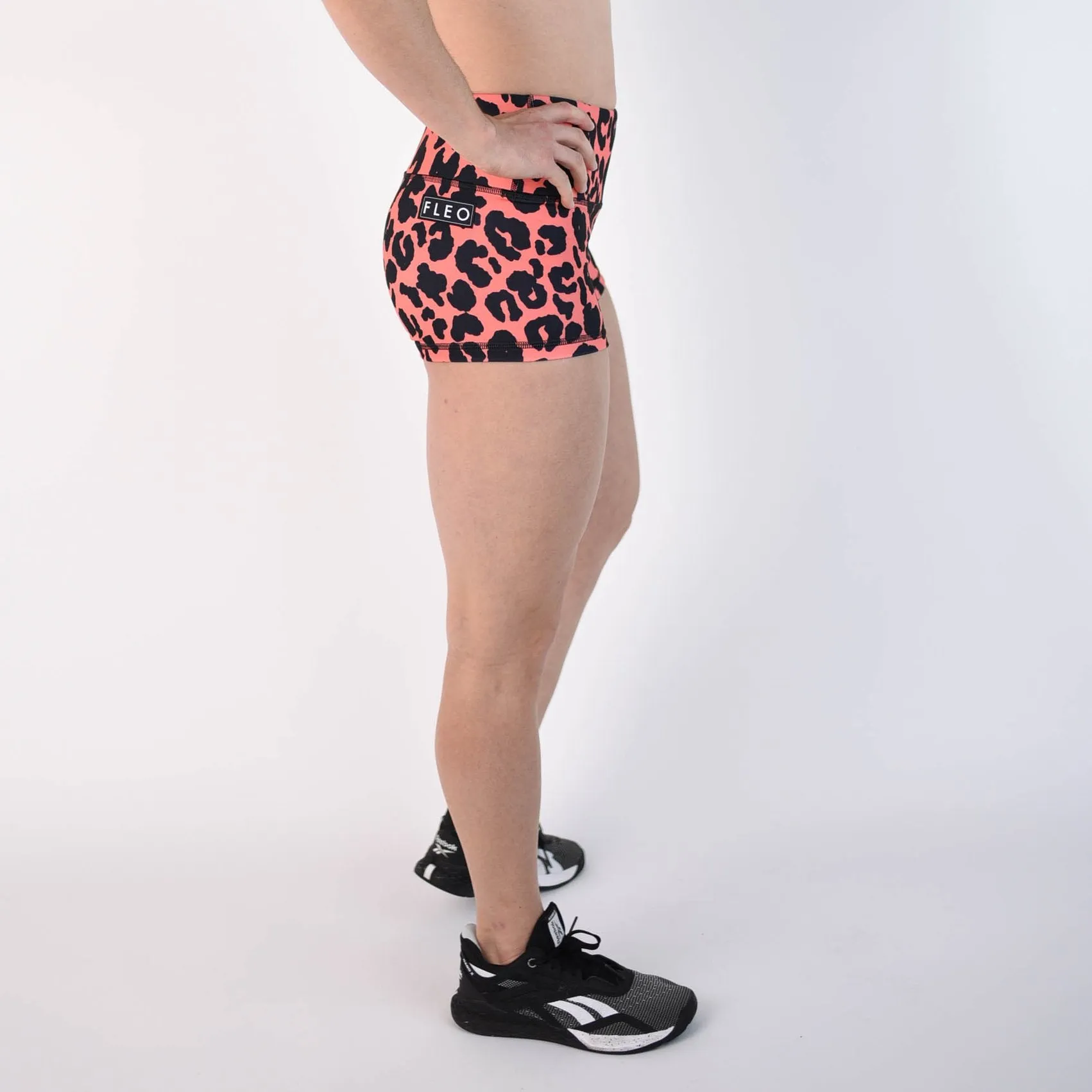 FLEO Coral Leopard Shorts (High-rise Original)