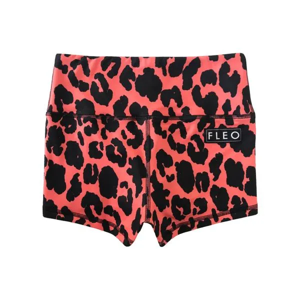 FLEO Coral Leopard Shorts (High-rise Original)