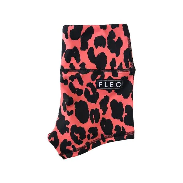 FLEO Coral Leopard Shorts (High-rise Original)