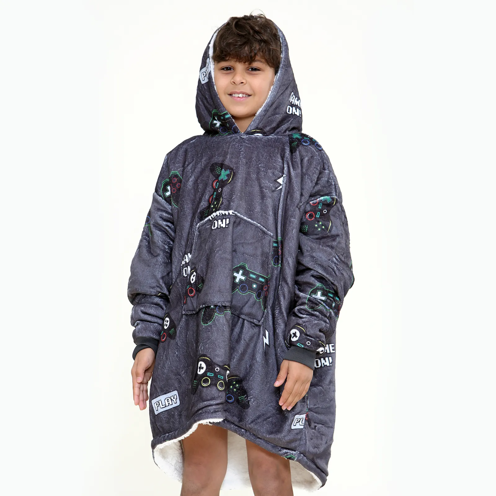 Gamer Kids Grey Hoodie