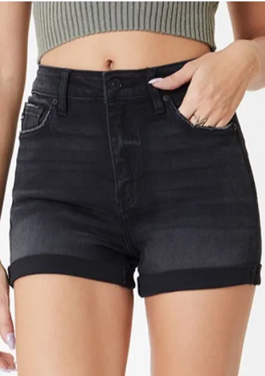 HIGH RISE BLACK SHORTS