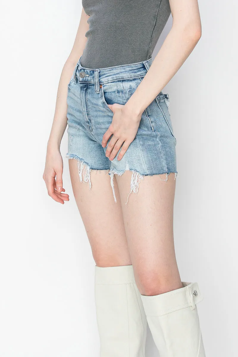 HIGH RISE STRETCH DENIM SHORTS