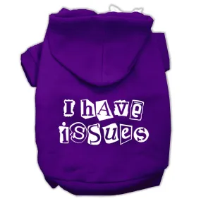 I Have Issues Screen Printed Dog Pet Hoodies Purple Size XXXL (20)