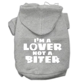 I'm A Lover Not A Biter Screen Printed Dog Pet Hoodies Grey Size Xl (16)