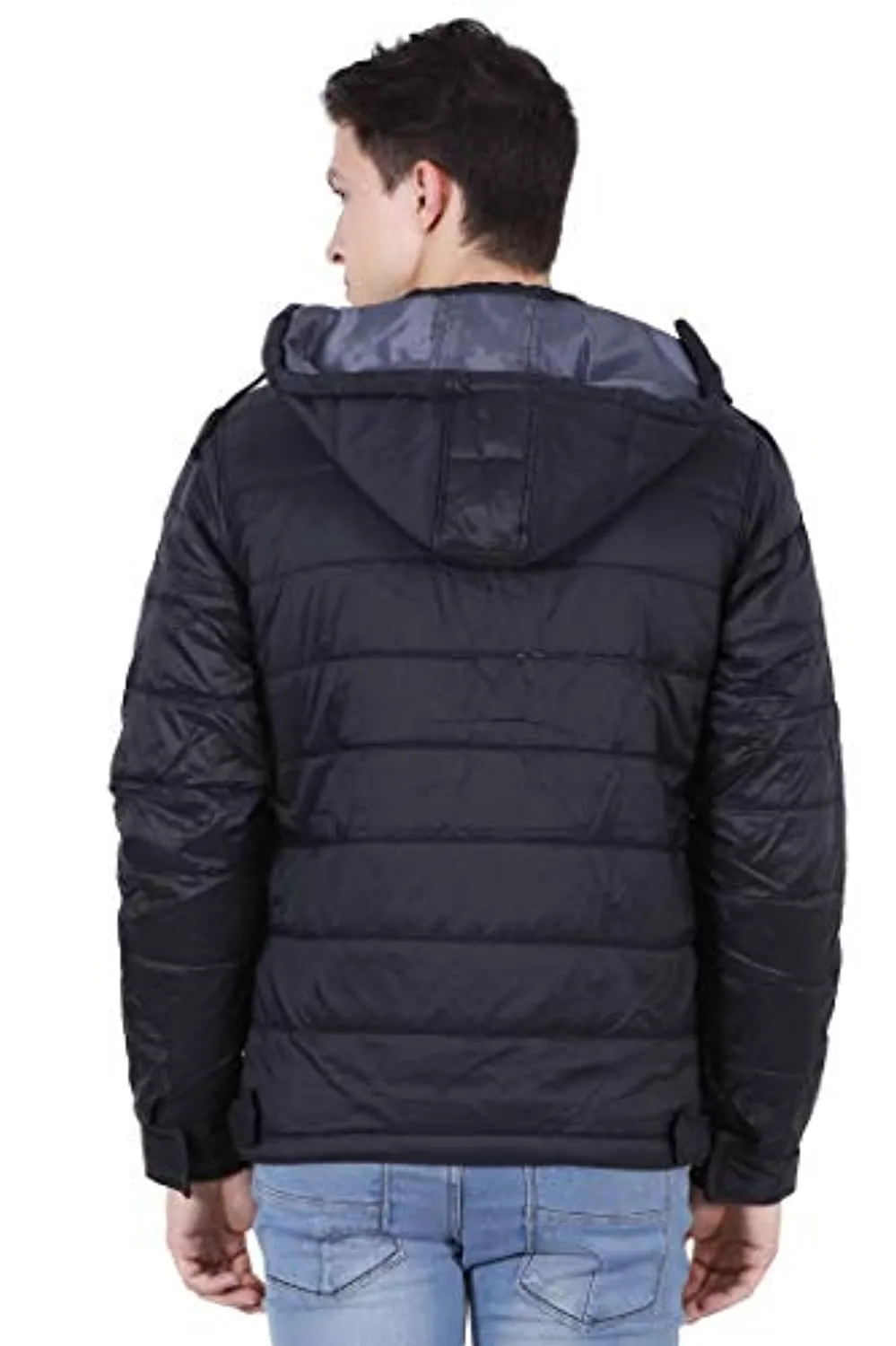 Light Weight Quilted Removable Hood Slim Fit Jacket