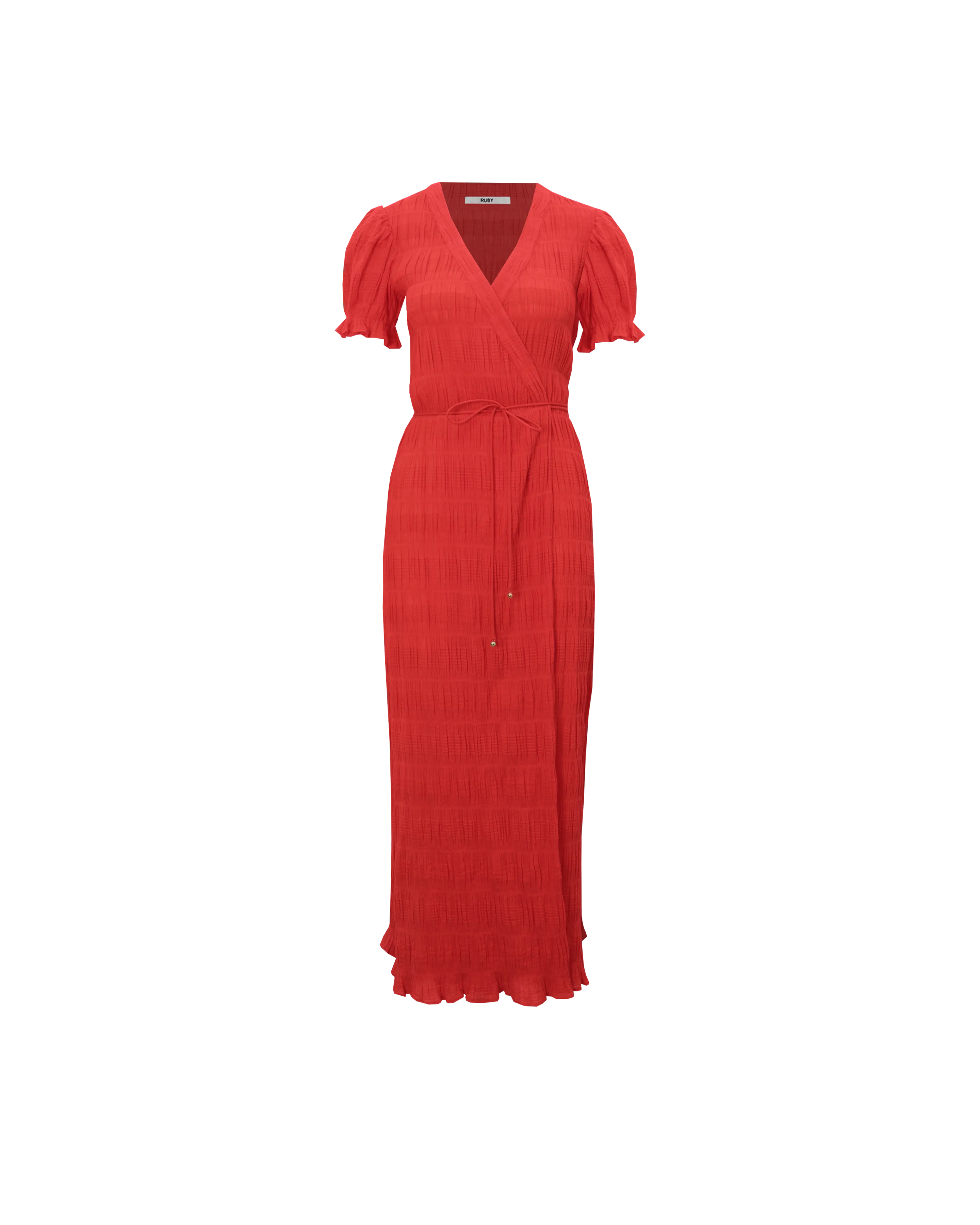 MIRELLA SHORT SLEEVE WRAP DRESS CHILLI