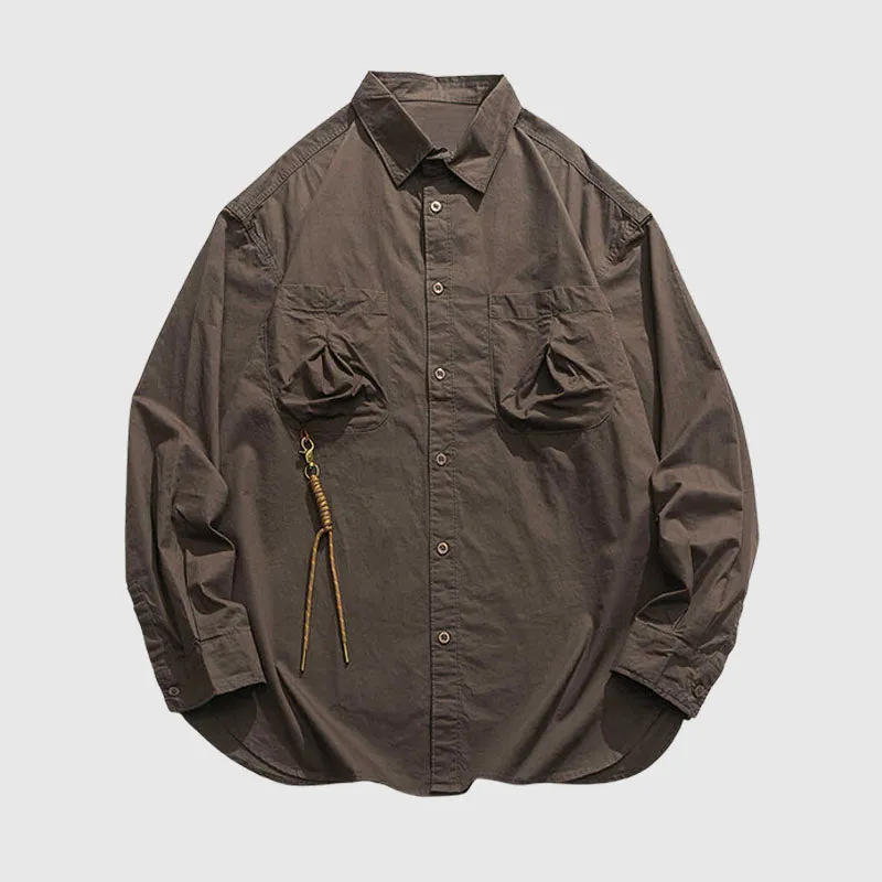 Multi-Pockets Solid Shirts