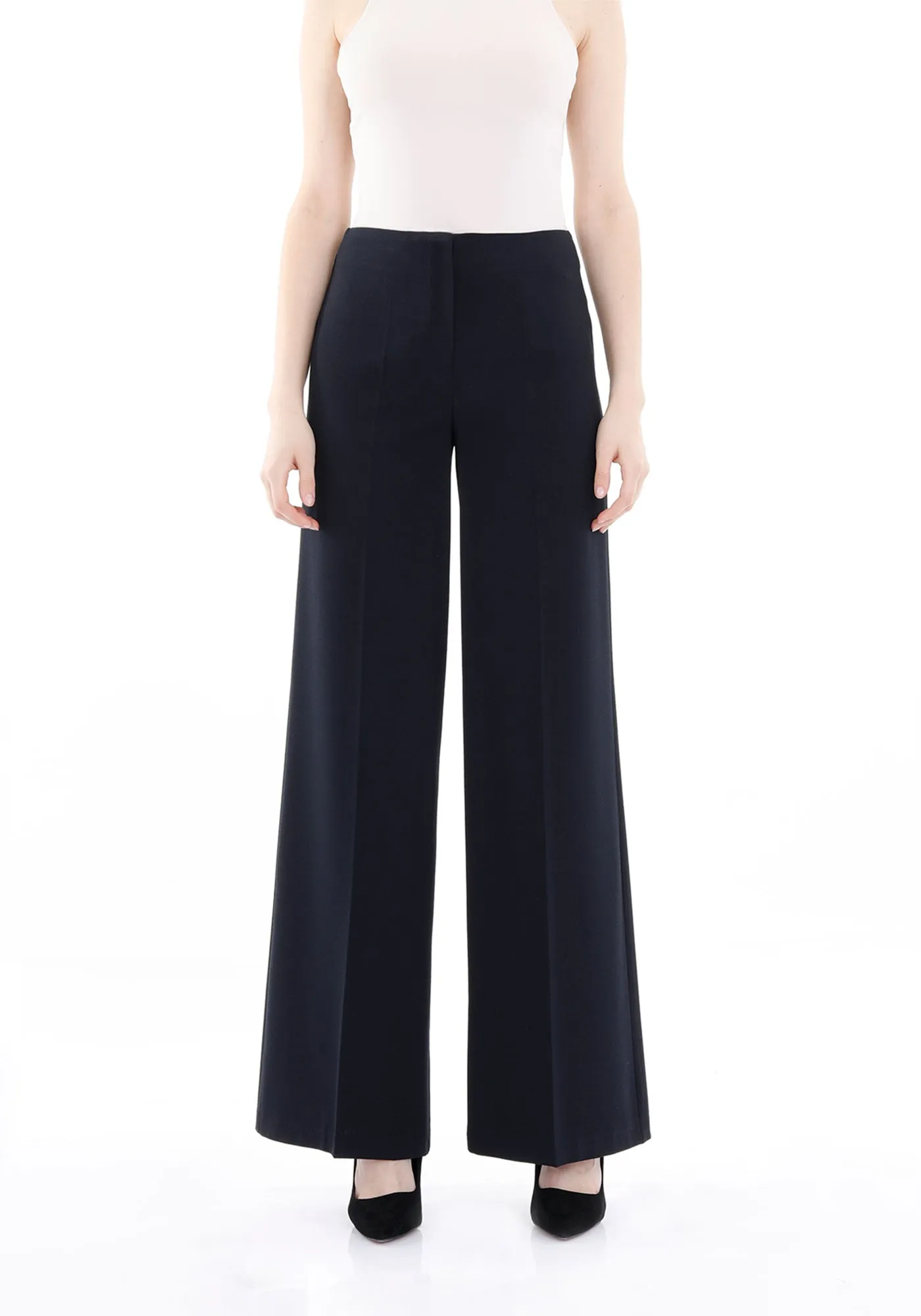 Navy Wide-Leg Pants for a Sleek and Stylish Look