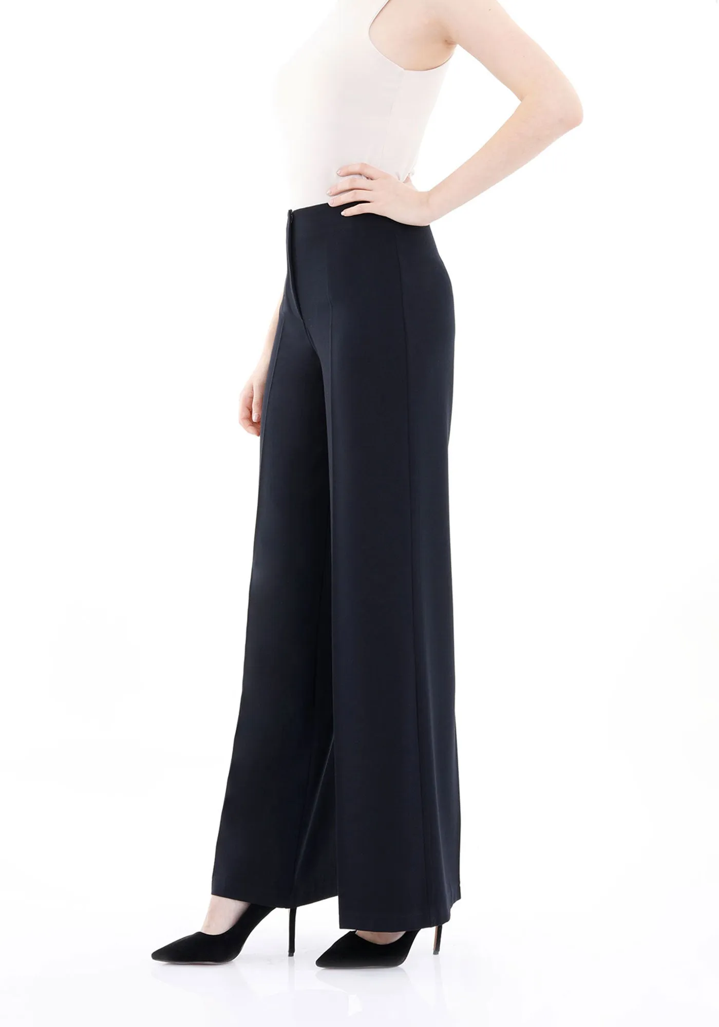 Navy Wide-Leg Pants for a Sleek and Stylish Look