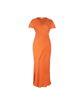 OMNIA CAPSLEEVE WRAP DRESS ORANGEADE