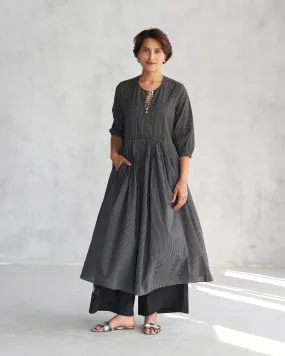 Pleated Waist Kurta - Black