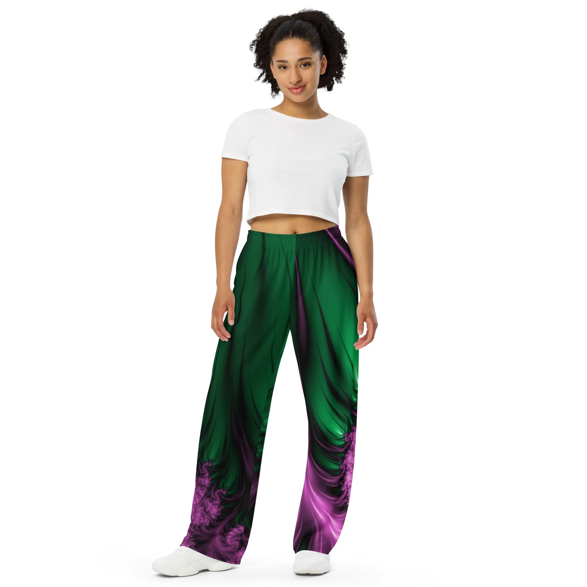 "Aurora Whispers Arctic Chic" Collection - Unisex Designer Wide Leg Pants