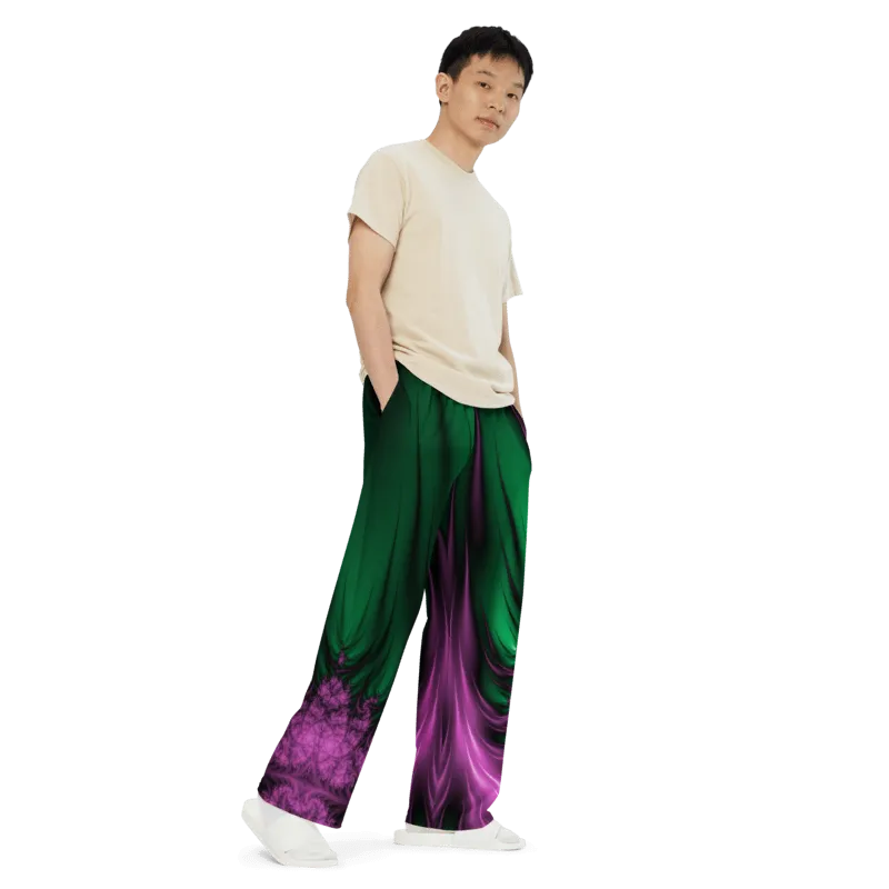 "Aurora Whispers Arctic Chic" Collection - Unisex Designer Wide Leg Pants