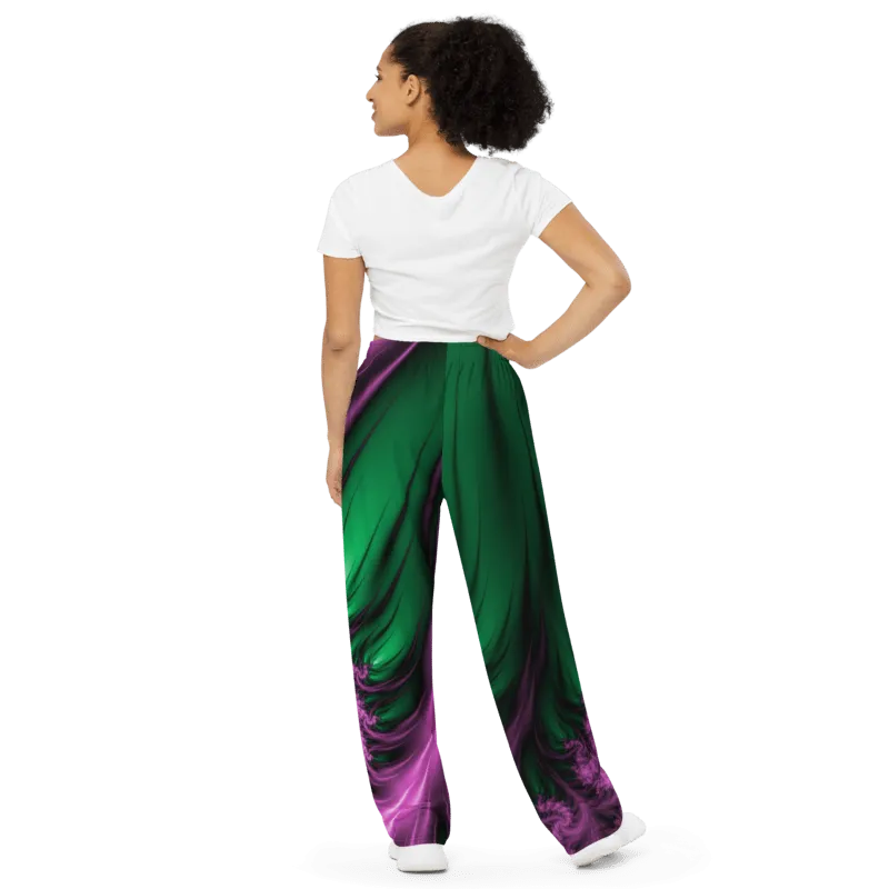 "Aurora Whispers Arctic Chic" Collection - Unisex Designer Wide Leg Pants