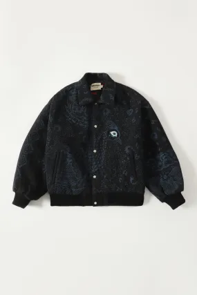 "EYE OF THE STORM" BLOCK PRINT BOMBER JACKET