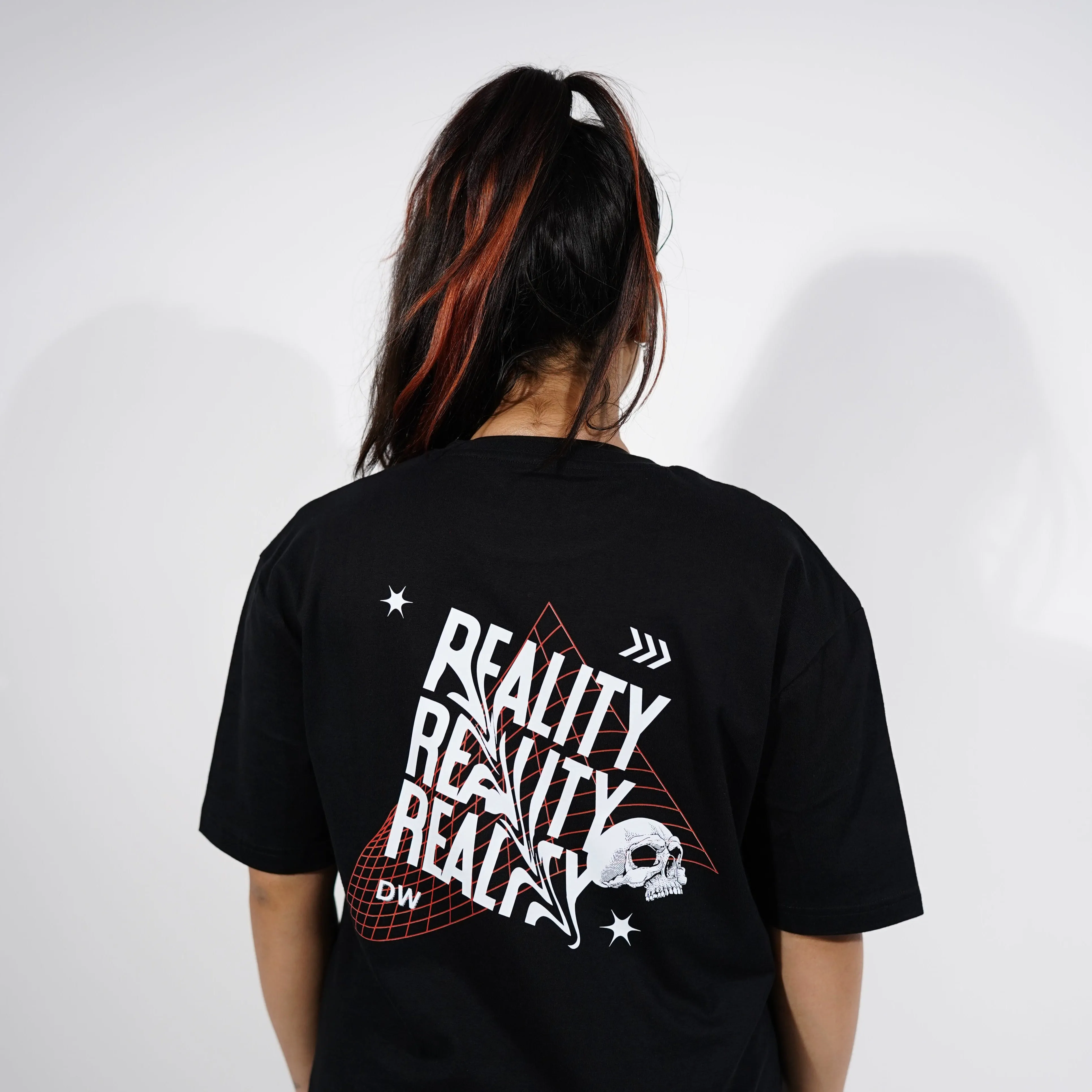 "Reality" Oversized Black T-Shirt By DemonWear for Her