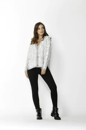 Sass - Snow Leopard Cardi - White/Grey