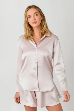 Silky Relaxed Shirt Mauve