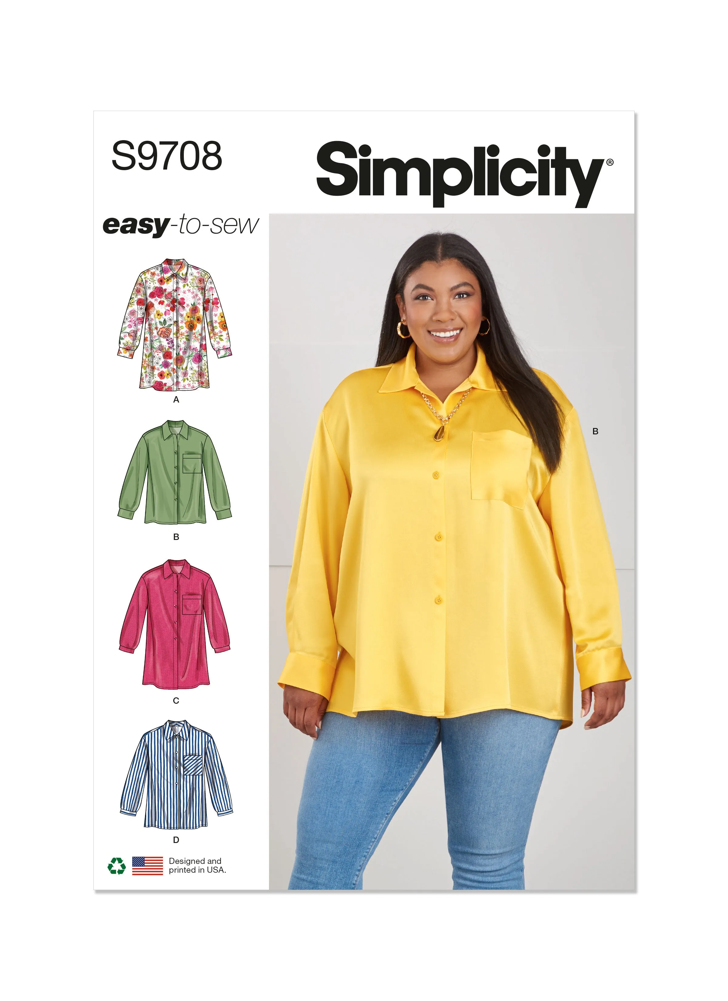 Simplicity 9708 Women's Shirts Sewing pattern