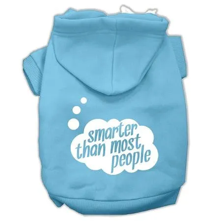 Smarter then Most People Screen Printed Dog Pet Hoodies Baby Blue Size XL (16)