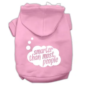 Smarter Then Most People Screen Printed Dog Pet Hoodies Light Pink Size Lg (14)