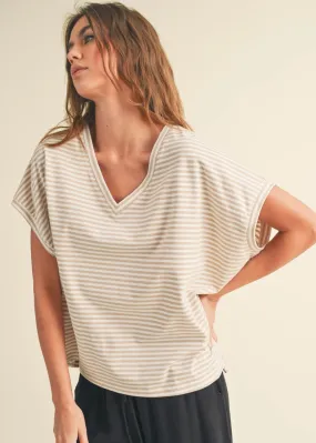 Striped Knit Oversized Tops - 2 Colors!