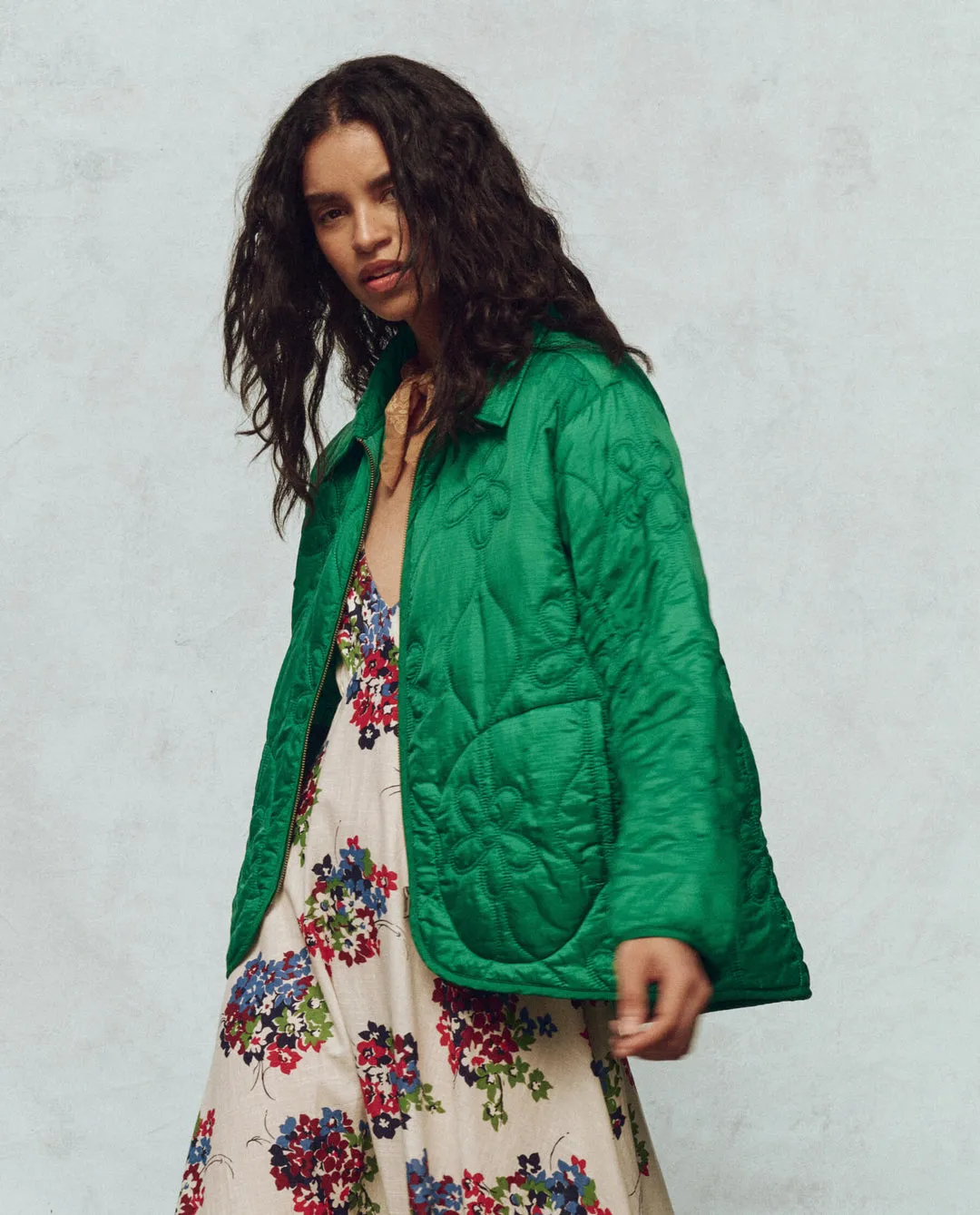 The Great Daisy Quilted Jacket in Dill