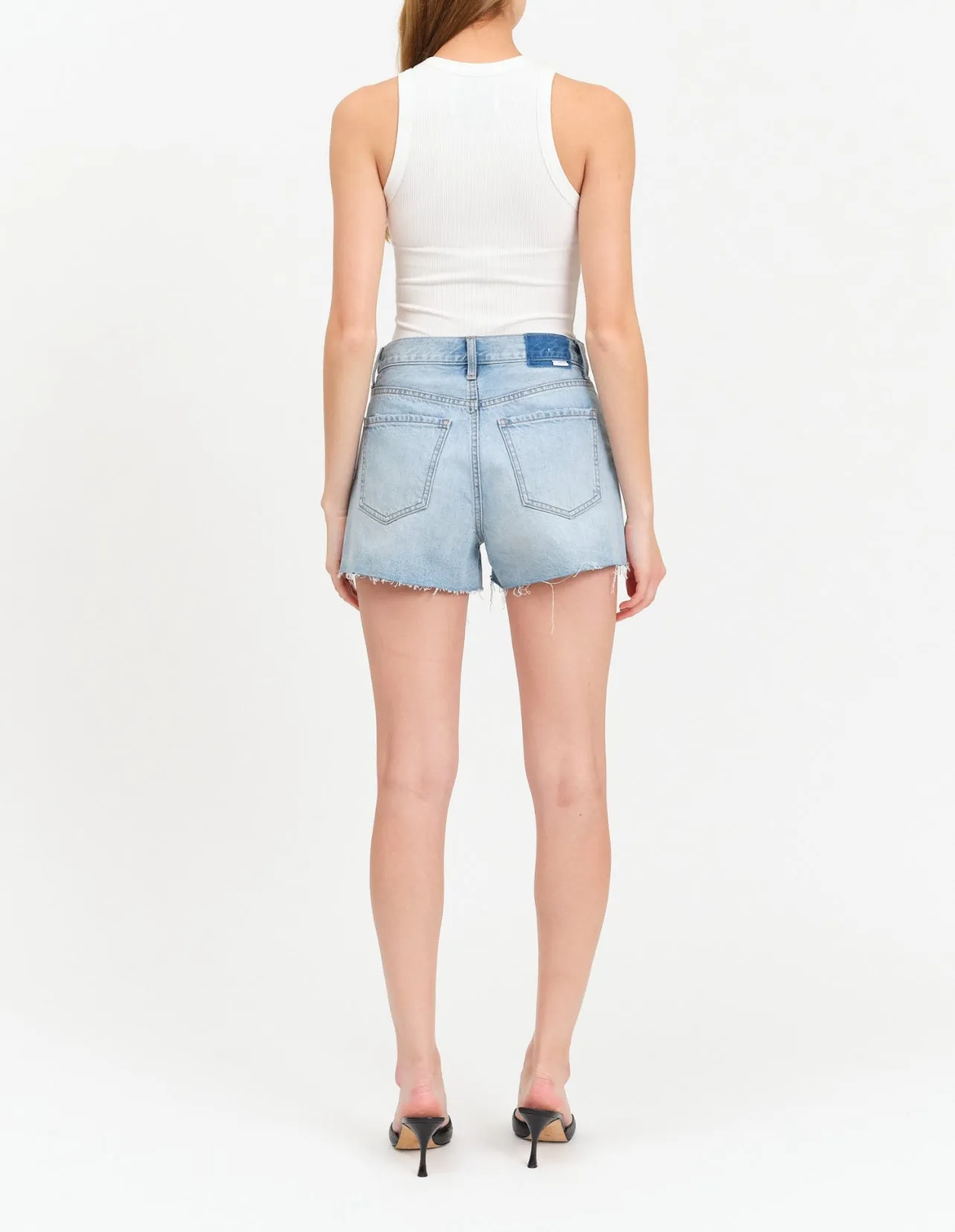 Troublemaker High Rise Short in Ice Cream Vintage By Daze Denim