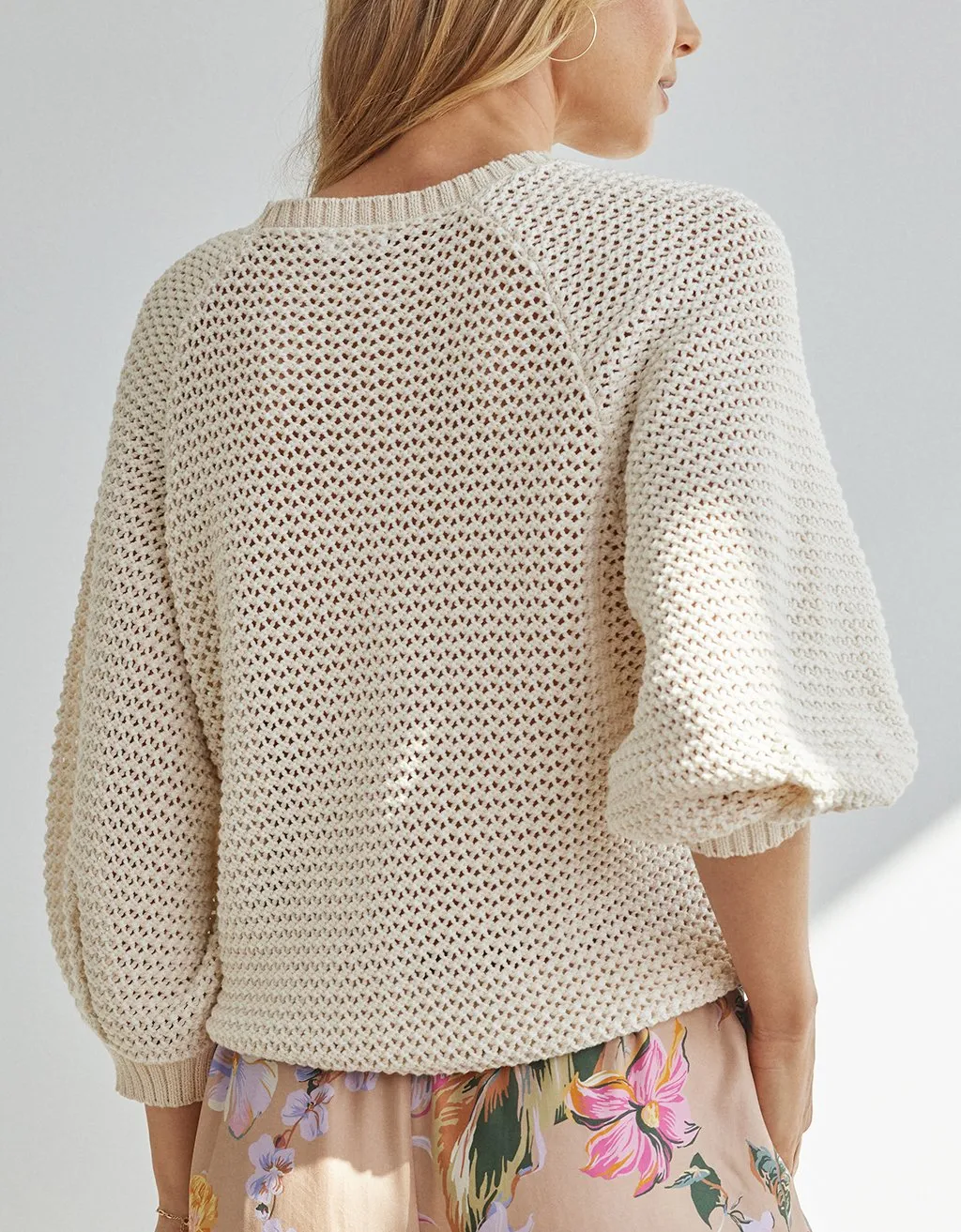 unsubscribed cotton puff sleeve sweater