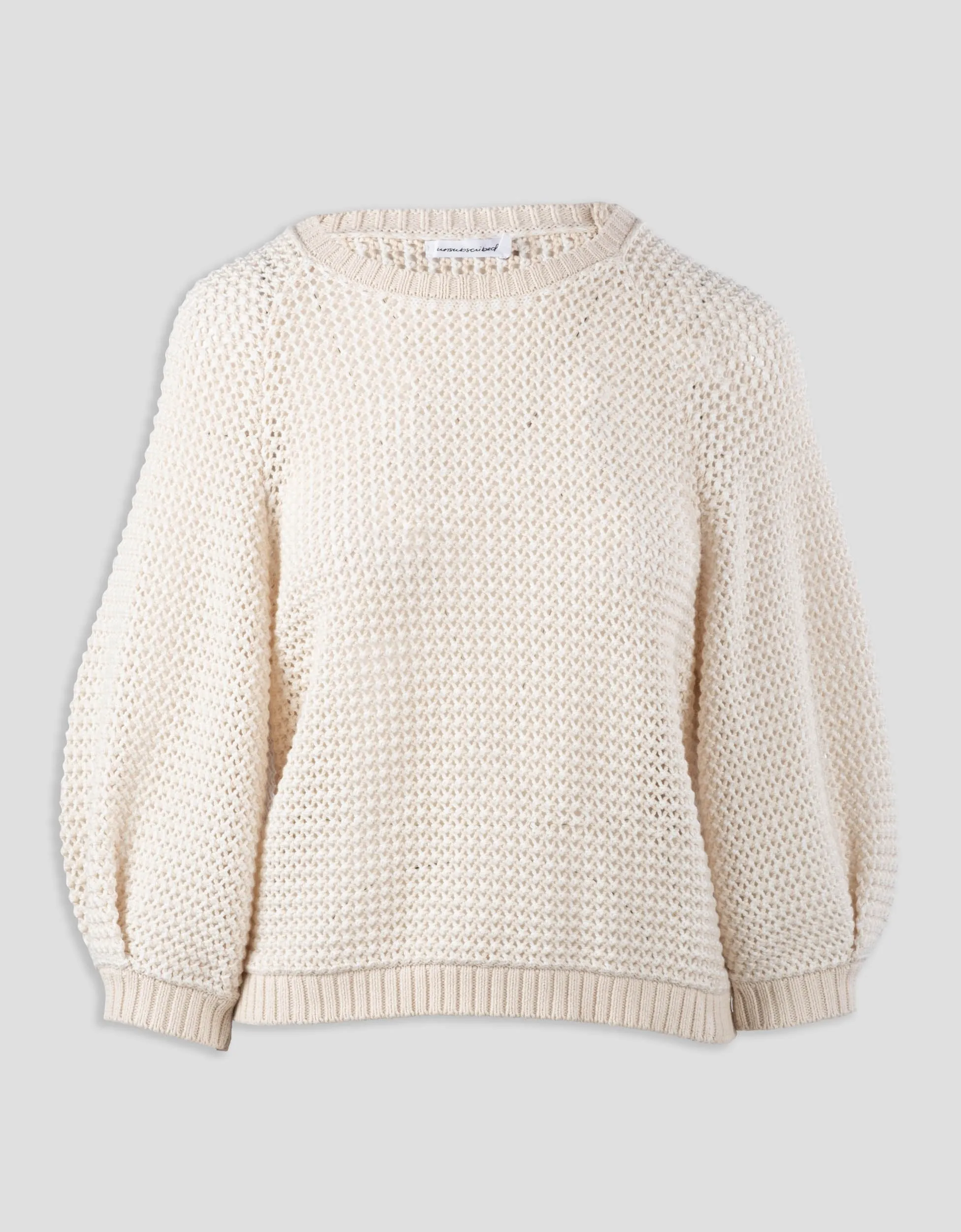 unsubscribed cotton puff sleeve sweater