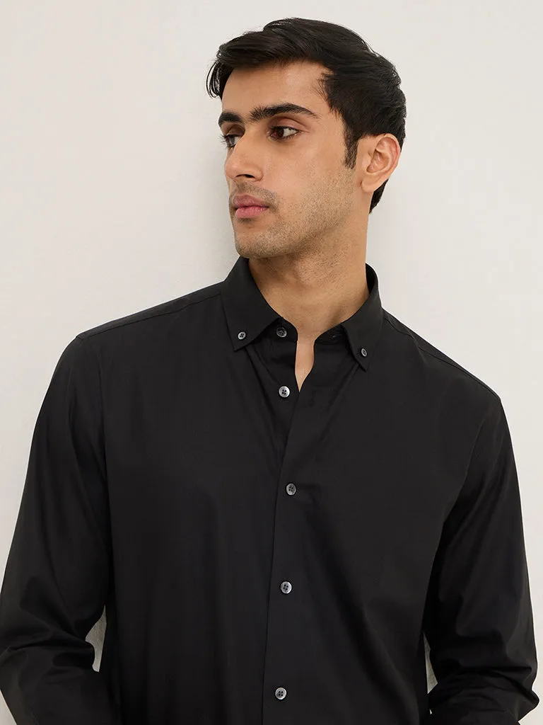 WES Formals Black Relaxed-Fit Shirt