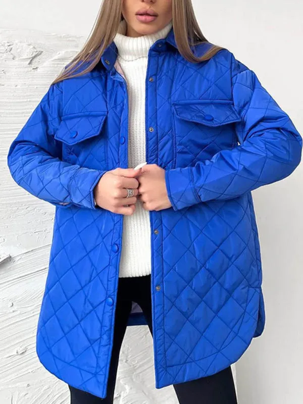 Winter Cotton Longline Tie-Belt Coat Quilted Jacket